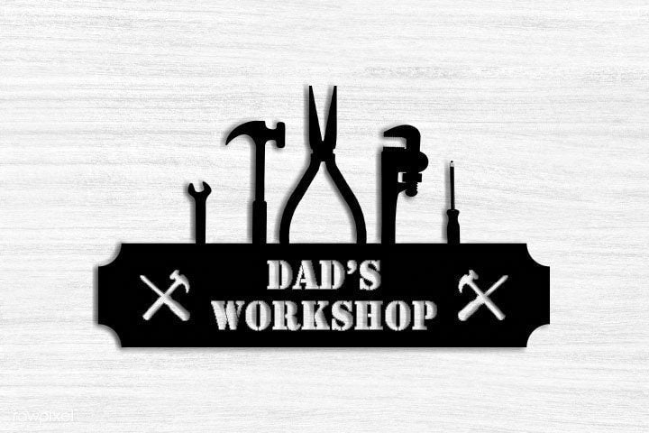 Personalized Fathers Day Gift, Personalized Gift For Him, Metal Workshop Sign, Metal Sign, Husband Gift, Custom Garage Sign, Metal Shop Sign Laser Cut Metal Signs Custom Gift Ideas