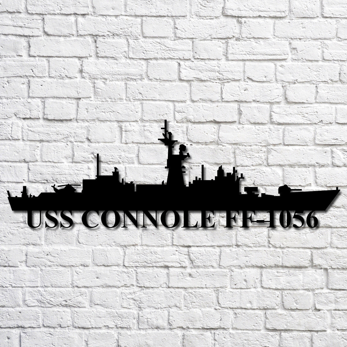 Uss Connole Ff1056 Navy Ship Metal Art, Custom Us Navy Ship Cut Metal Sign, Gift For Navy Veteran, Navy Ships Silhouette Metal Art, Navy Home Decor Laser Cut Metal Signs Custom Gift Ideas