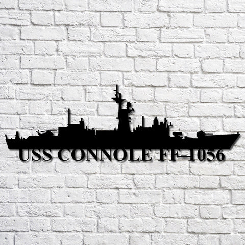 Uss Connole Ff1056 Navy Ship Metal Art, Custom Us Navy Ship Cut Metal Sign, Gift For Navy Veteran, Navy Ships Silhouette Metal Art, Navy Home Decor Laser Cut Metal Signs Custom Gift Ideas