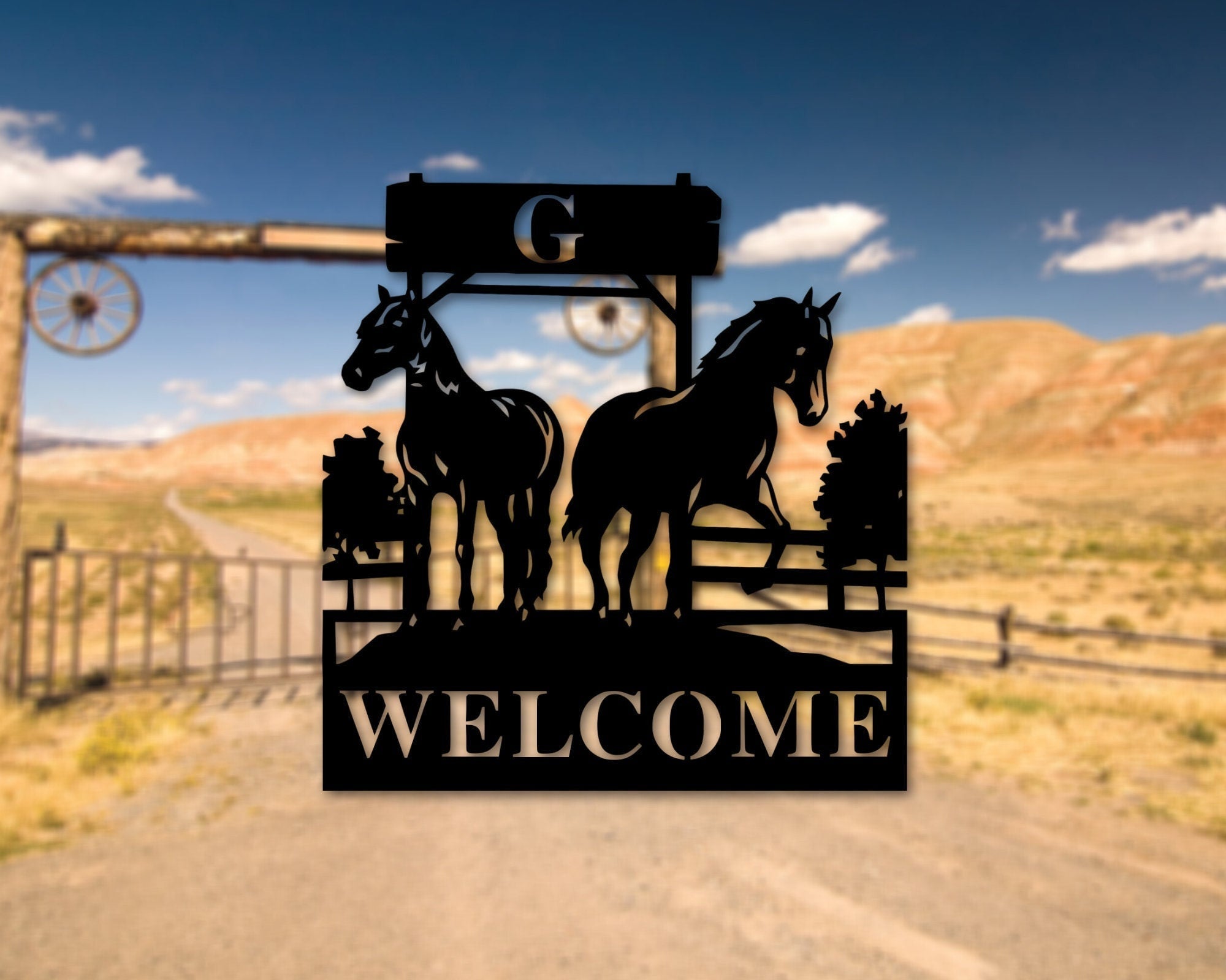 Horse Welcome Sign, Personalized Welcome Sign, Welcome Sign, Front Door Welcome Sign, Welcome Sign Front Porch, Welcome Sign Front Door, Laser Cut Metal Signs Custom Gift Ideas