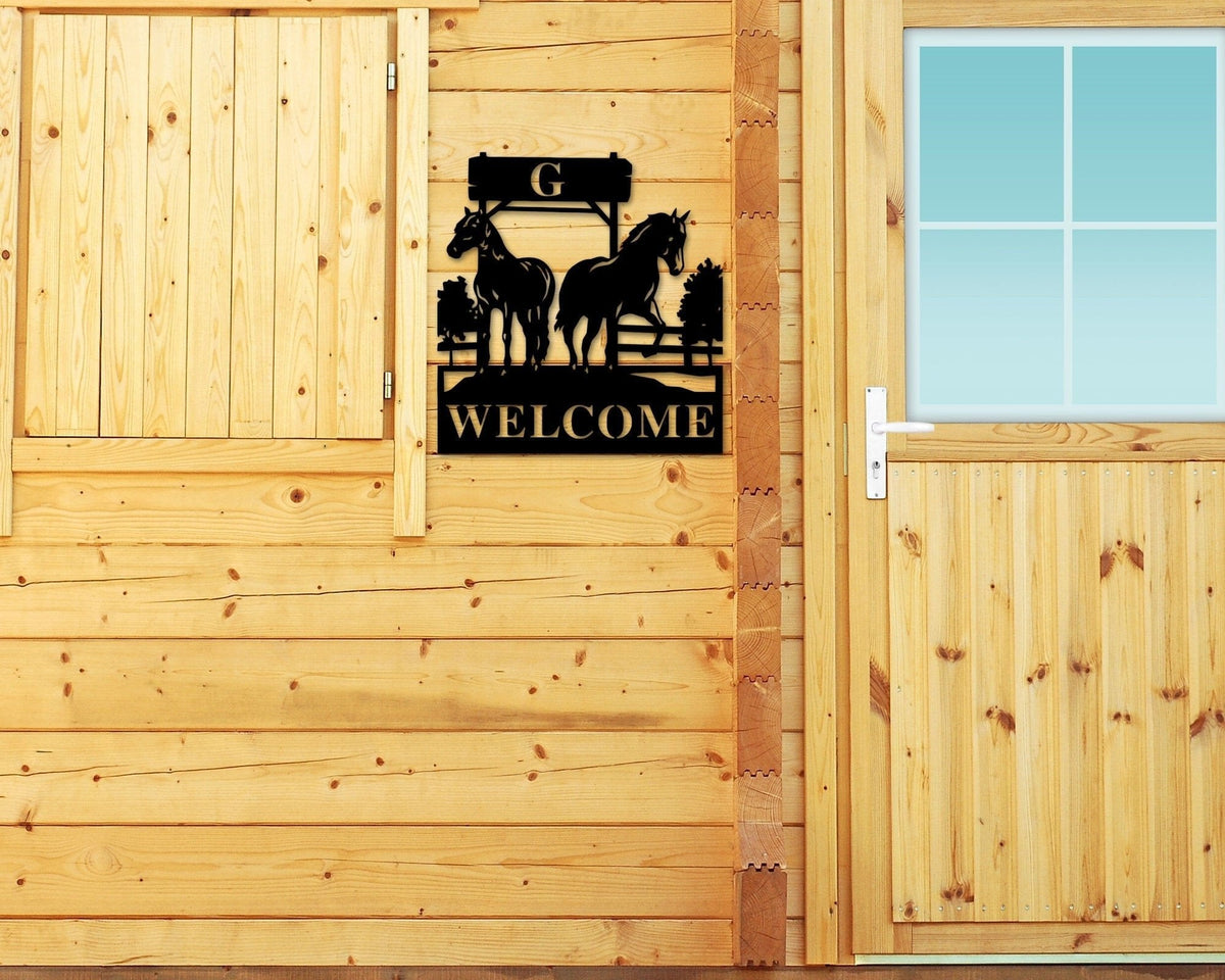 Horse Welcome Sign, Personalized Welcome Sign, Welcome Sign, Front Door Welcome Sign, Welcome Sign Front Porch, Welcome Sign Front Door, Laser Cut Metal Signs Custom Gift Ideas