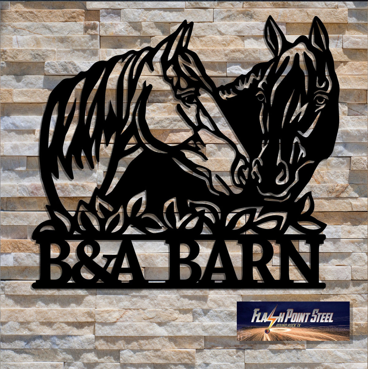 Horse Metal Sign, Ranch Sign, Farm Sign, Mustang Couple Personalized, Custom Text, Plasma Cut Steel Sign ,steel Art Laser Cut Metal Signs Custom Gift Ideas