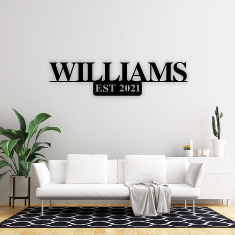 Personalized Family Name Metal Sign With Est Date, Sign For Outdoors, Personalized Metal Sign, Outdoor Signs Family Name Sign Last Name Sign Laser Cut Metal Signs Custom Gift Ideas
