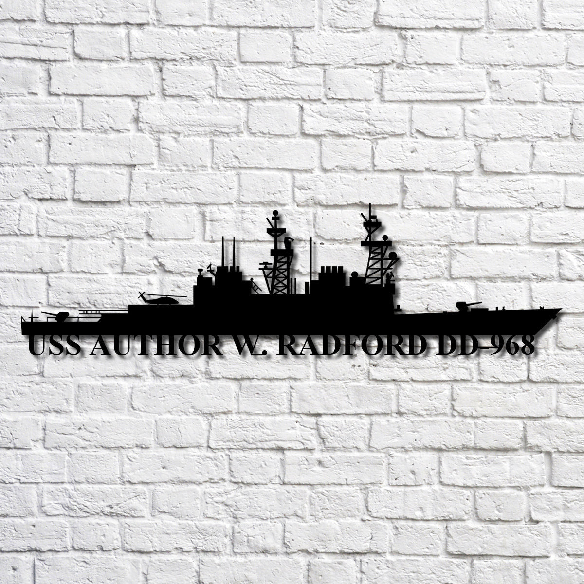 Uss Author W. Radford Dd968 Navy Ship Metal Art, Custom Us Navy Ship Cut Metal Sign, Gift For Navy Veteran, Navy Ships Silhouette Metal Art, Navy Home Decor Laser Cut Metal Signs Custom Gift Ideas