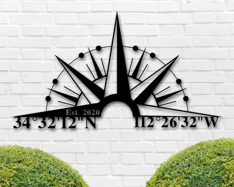 Gps Coordinates Sign, Custom Metal Sign, Metal Wall Art, Latitude And Longitude Signs, Personalized Wedding Gift, Housewarming Gift,est Sign Laser Cut Metal Signs Custom Gift Ideas