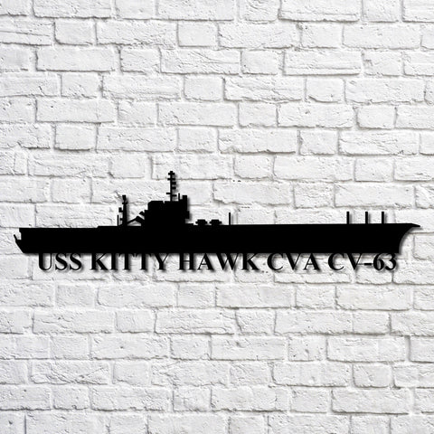 Uss Kitty Hawk Cva Cv63 Navy Ship Metal Art, Custom Us Navy Ship Cut Metal Sign, Gift For Navy Veteran, Navy Ships Silhouette Metal Art, Navy Home Decor Laser Cut Metal Signs Custom Gift Ideas