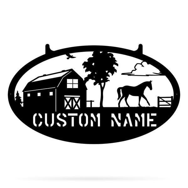 Horse Farm Monogram Personalized Horse Metal Sign, Horseshoe Art, Western Decor, Initial Metal Sign, Housewarming Gift, Farmhouse Decor Afculture Metal Wall Art, Metal Laser Cut Metal Signs Custom Gift Ideas