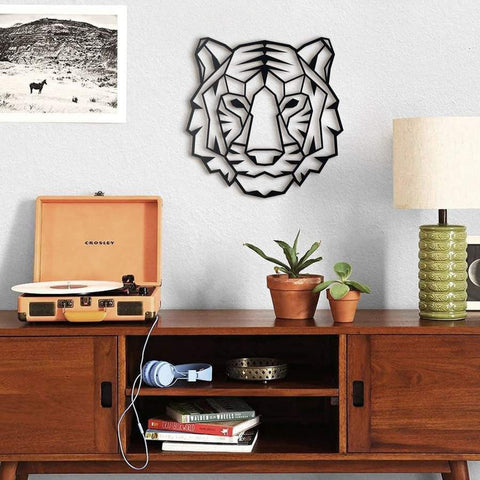 Geometric Tiger Animals Decor Wall Art Cut Metal Sign Laser Cut Metal Signs Custom Gift Ideas