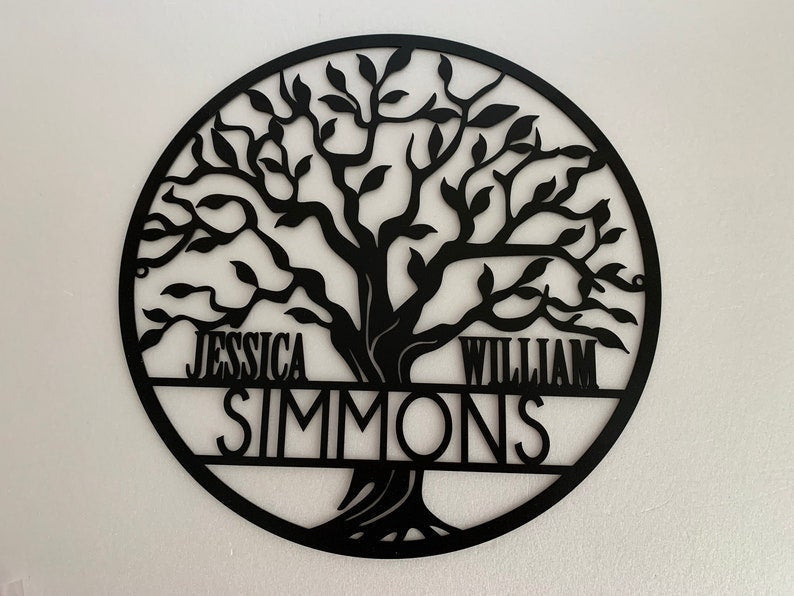 Tree of Life Custom Family Name Personalized Metal House Sign