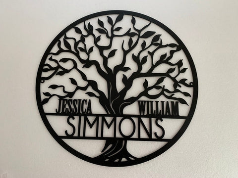 Tree of Life Custom Family Name Personalized Metal House Sign
