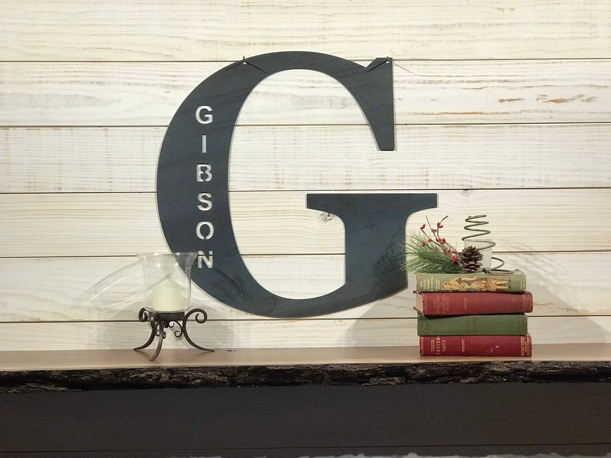 Rustic Last Name Sign Large Metal Letter Personalized Metal Sign 24 Inch Laser Cut Metal Signs Custom Gift Ideas