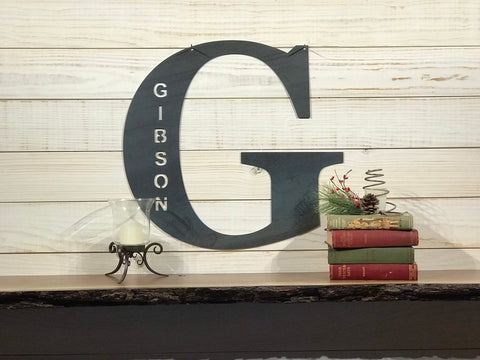 Rustic Last Name Sign Large Metal Letter Personalized Metal Sign 24 Inch Laser Cut Metal Signs Custom Gift Ideas