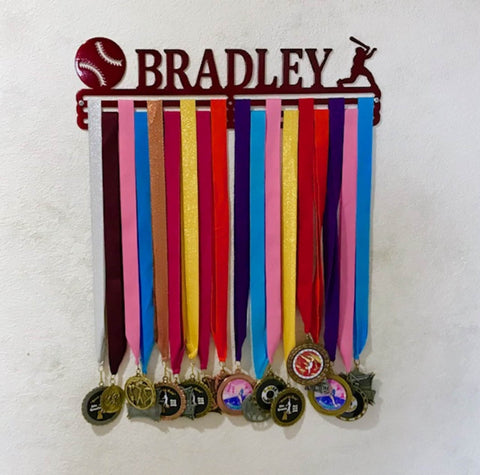 Baseball Custom Name Medal Hanger Holder Display Rack 3rung Laser Cut Metal Signs Custom Gift Ideas