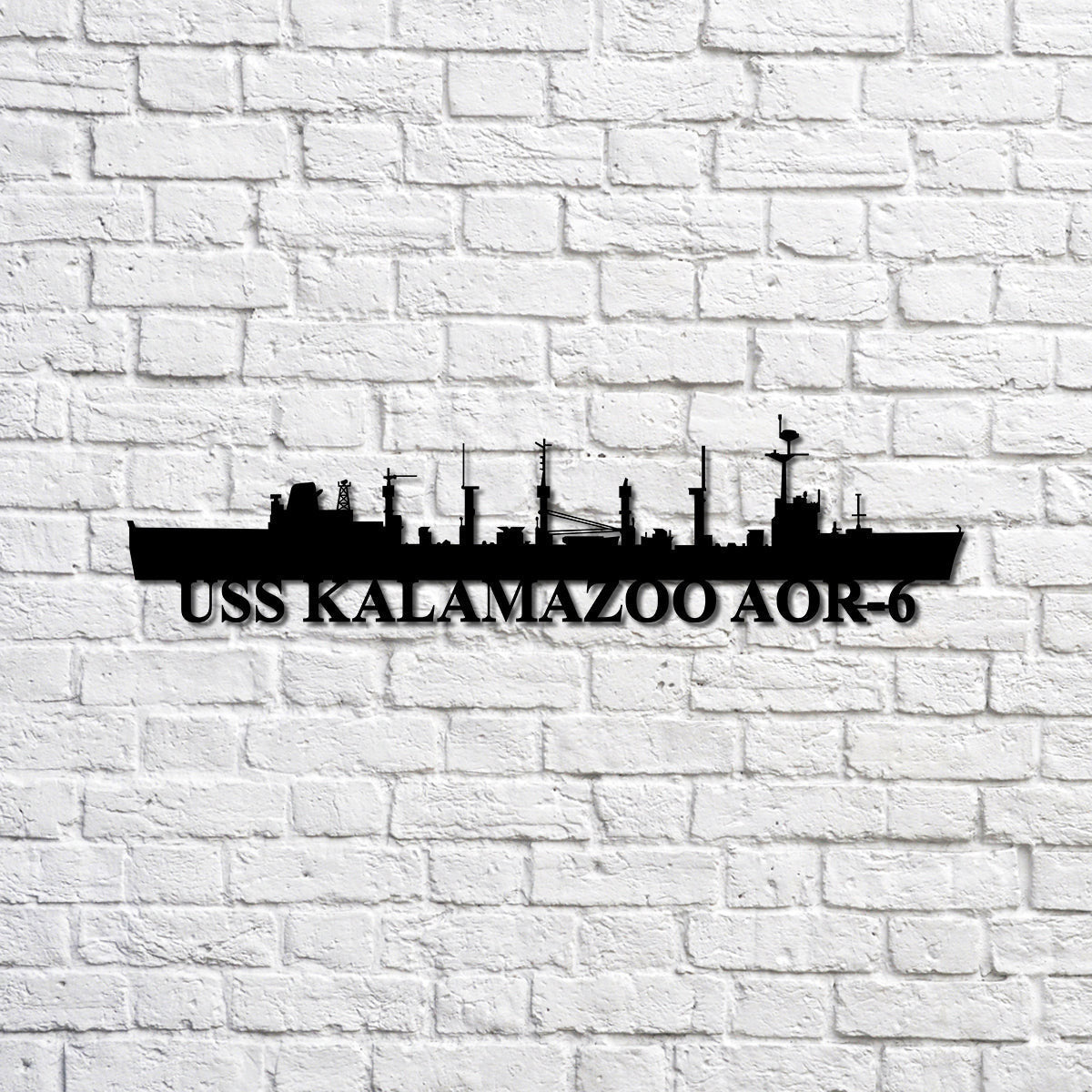 Uss Kalamazoo Aor6 Navy Ship Metal Sign, Memory Wall Metal Sign Gift For Navy Veteran, Navy Ships Silhouette Metal Sign Laser Cut Metal Signs Custom Gift Ideas