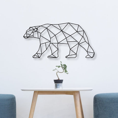 Bear Geometric Wall Art, Bear Wall Decor, Animal Decor, Metal Wall Decor, Living Room Decor, Gift For Bear Lover, Nursery Decor, Kids Room Laser Cut Metal Signs Custom Gift Ideas