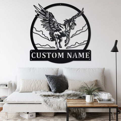 Custom Pegasus Metal Wall Art, Personalized Pegasus Name Sign Decoration For Room, Pegasus Home Decor, Custom Pegasus, Pegasus Metal Decor Laser Cut Metal Signs Custom Gift Ideas