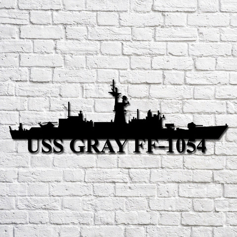 Uss Gray Ff1054 Navy Ship Metal Art, Custom Us Navy Ship Cut Metal Sign, Gift For Navy Veteran, Navy Ships Silhouette Metal Art, Navy Home Decor Laser Cut Metal Signs Custom Gift Ideas
