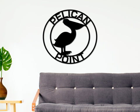 Personalized Metal Pelican Sign, Customizable Door Hanger Or Wall Art, Pelican Sign, Last Name Sign, Metal Sign, Lake Sign, Lake House Sign Laser Cut Metal Signs Custom Gift Ideas