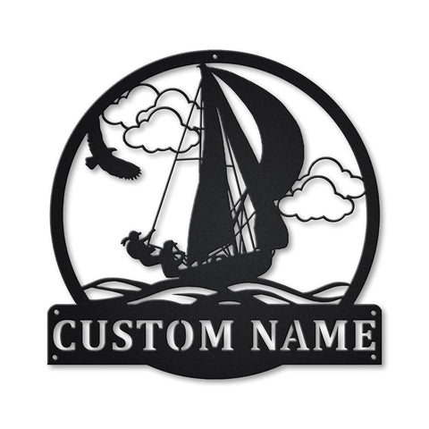 Personalized Sailing Monogram Metal Sign Art, Custom Sailing Metal Sign, Hobbie Gifts, Sport Gift, Birthday Gift Laser Cut Metal Signs Custom Gift Ideas