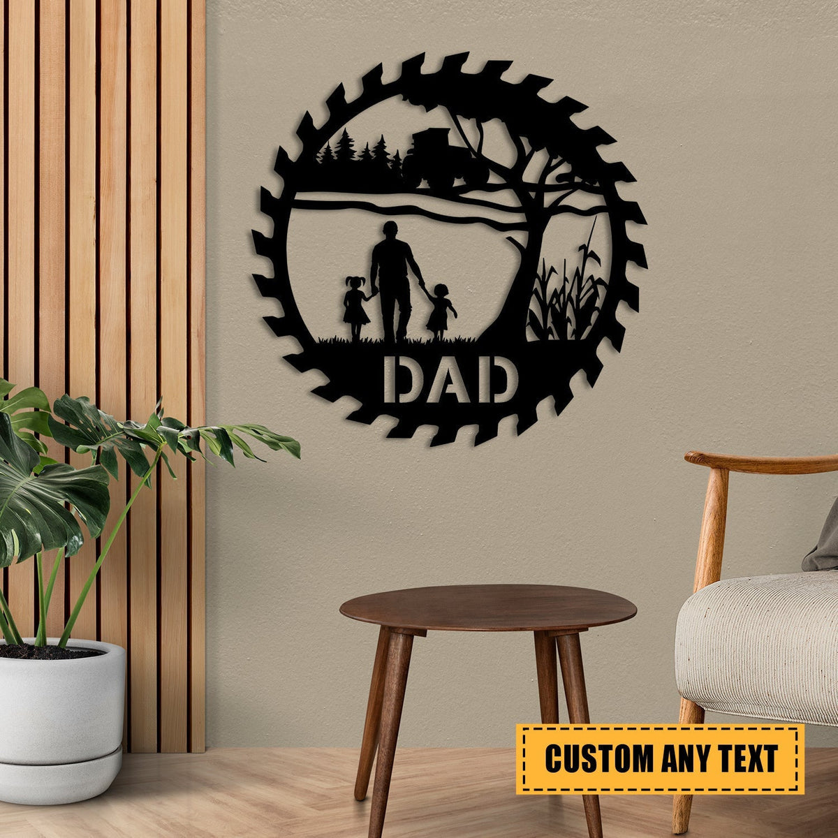 Custom Dad And Two Daughters Metal Art, Farm, Barn Decor Laser Cut Metal Signs Custom Gift Ideas