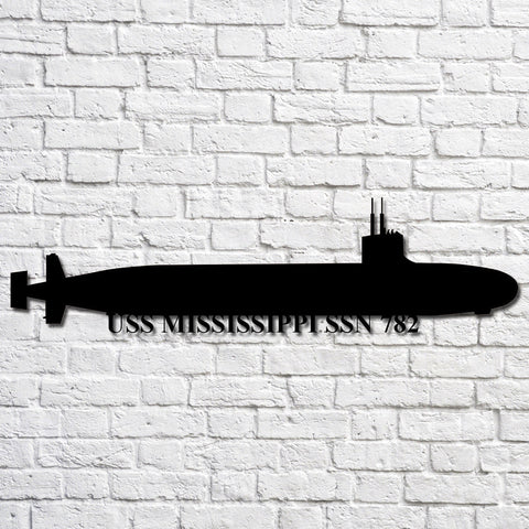 Uss Mississippi Ssn 782 Navy Ship Metal Art, Gift For Navy Veteran, Navy Ships Silhouette Metal Art, Navy Home Decor Laser Cut Metal Signs Custom Gift Ideas