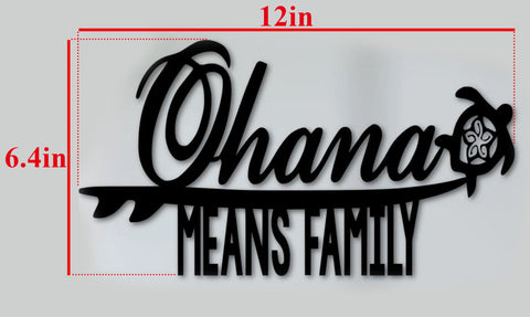 Ohana Means Family Sign, Hawaiian Decor, Ohana Metal Word Art, Family Sign, Hawaii Art Tropical Decor, Family Wall Art, Beach Sign Laser Cut Metal Signs Custom Gift Ideas