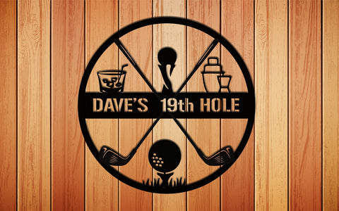 Personalized Golf Sign, Golf Decor, Golf Wall Art, 19th Hole Sign, Metal Golf Sign, Golf Gifts For Men, Man Cave Sign, Fathers Day Gift Laser Cut Metal Signs Custom Gift Ideas