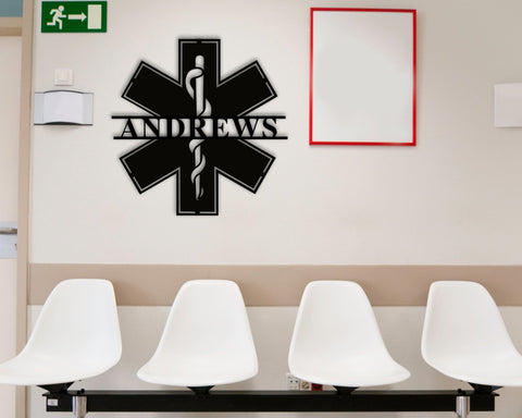 Personalized Emt Metal Name Sign, Ems Paramedic Custom Metal Wall Hanger, Gift For Medic, First Responder Gifts Custom Medical Field Gift Laser Cut Metal Signs Custom Gift Ideas