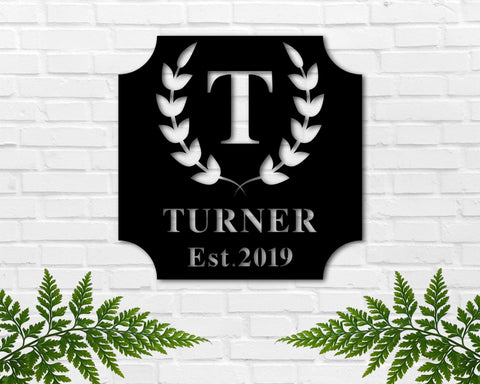 Personalized Metal Sign, Custom Last Name Sign, Family Name Sign, Metal Wall Art Split Monogram, Personalized Wedding Gift, Established Sign Laser Cut Metal Signs Custom Gift Ideas