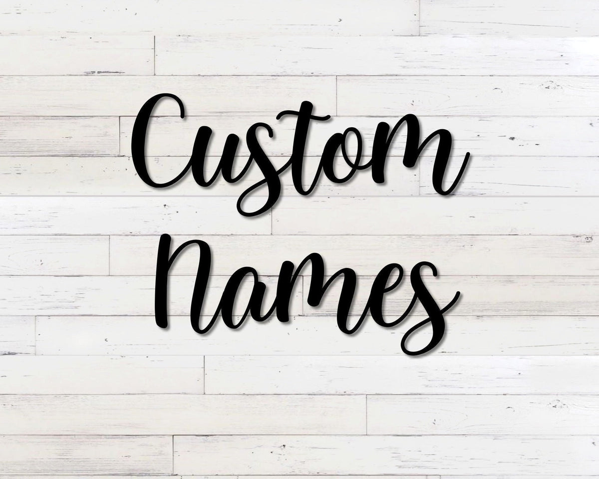 Custom Metal Name Signs, Personalized Names Decor, Kembara Cursive Script, Nursery Wall Decor, Monogram, Girls Name, Boys Name Laser Cut Metal Signs Custom Gift Ideas