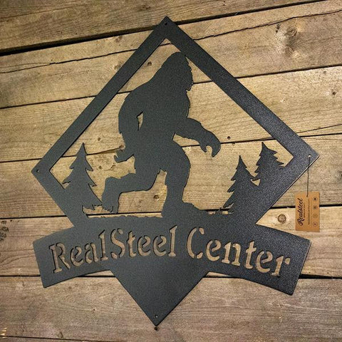 Bigfoot Crossing Monogram, Cut Metal Sign, Metal Wall Art, Metal House Sign Laser Cut Metal Signs Custom Gift Ideas