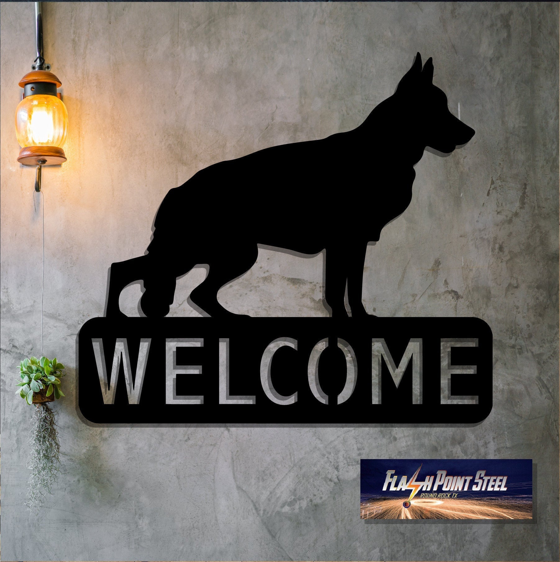 German Shepherd Sign, Dog House, Family Dog, Entrance Sign, Wall Decor, Plasma Cut Steel, Custom Sign, Welcome Sign, Personalized Laser Cut Metal Signs Custom Gift Ideas