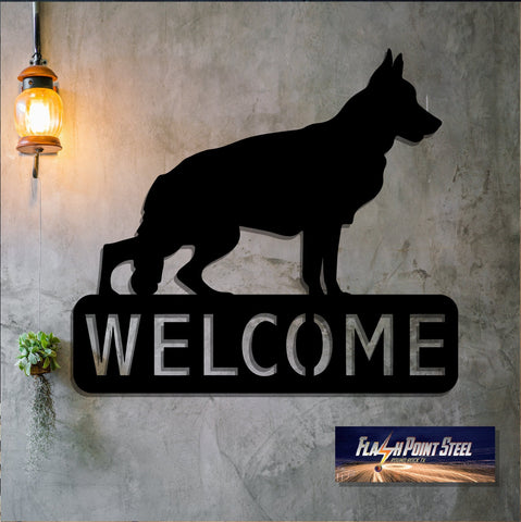 German Shepherd Sign, Dog House, Family Dog, Entrance Sign, Wall Decor, Plasma Cut Steel, Custom Sign, Welcome Sign, Personalized Laser Cut Metal Signs Custom Gift Ideas