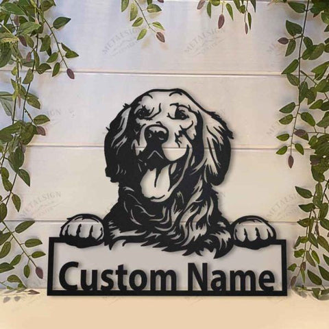 Golden Retriever Personalized Metal Wall Decor, Cut Metal Sign, Metal Wall Art, Metal House Sign Laser Cut Metal Signs Custom Gift Ideas