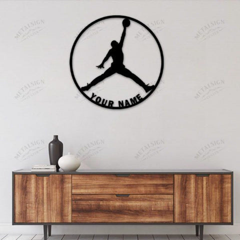 A Jordan Personalized Metal Wall Art, Basketball Jumpman Metal Sign Wall Decor, Cut Metal Sign, Metal Wall Art, Metal House Sign Laser Cut Metal Signs Custom Gift Ideas