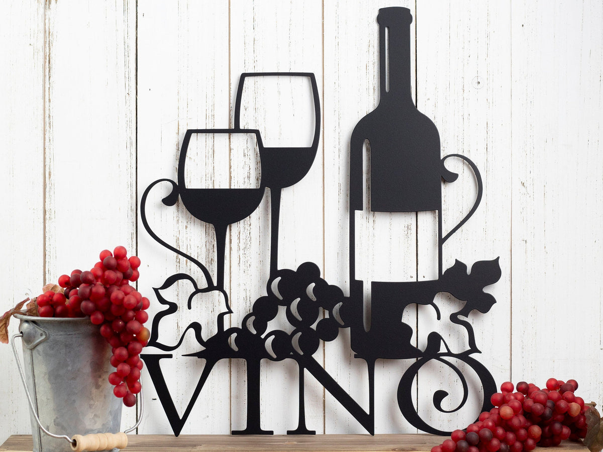 Vino Metal Wall Art, Wine, Vino, Wine Sign, Wine Wall Decor, Wine Decor, Kitchen Decor, Metal Sign, Wedding Gift Laser Cut Metal Signs Custom Gift Ideas