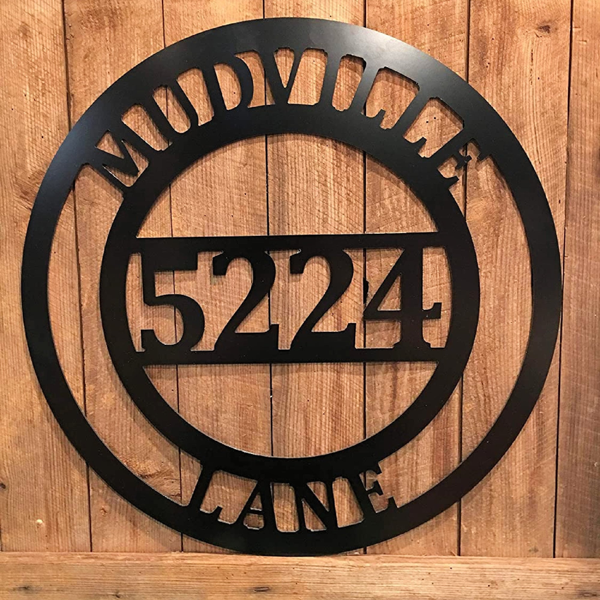 Hanging Address Sign, House Number, Street Welcome Decor, Front Porch Or Door Personalized Circle Design, Great Housewarming Gift Laser Cut Metal Signs Custom Gift Ideas