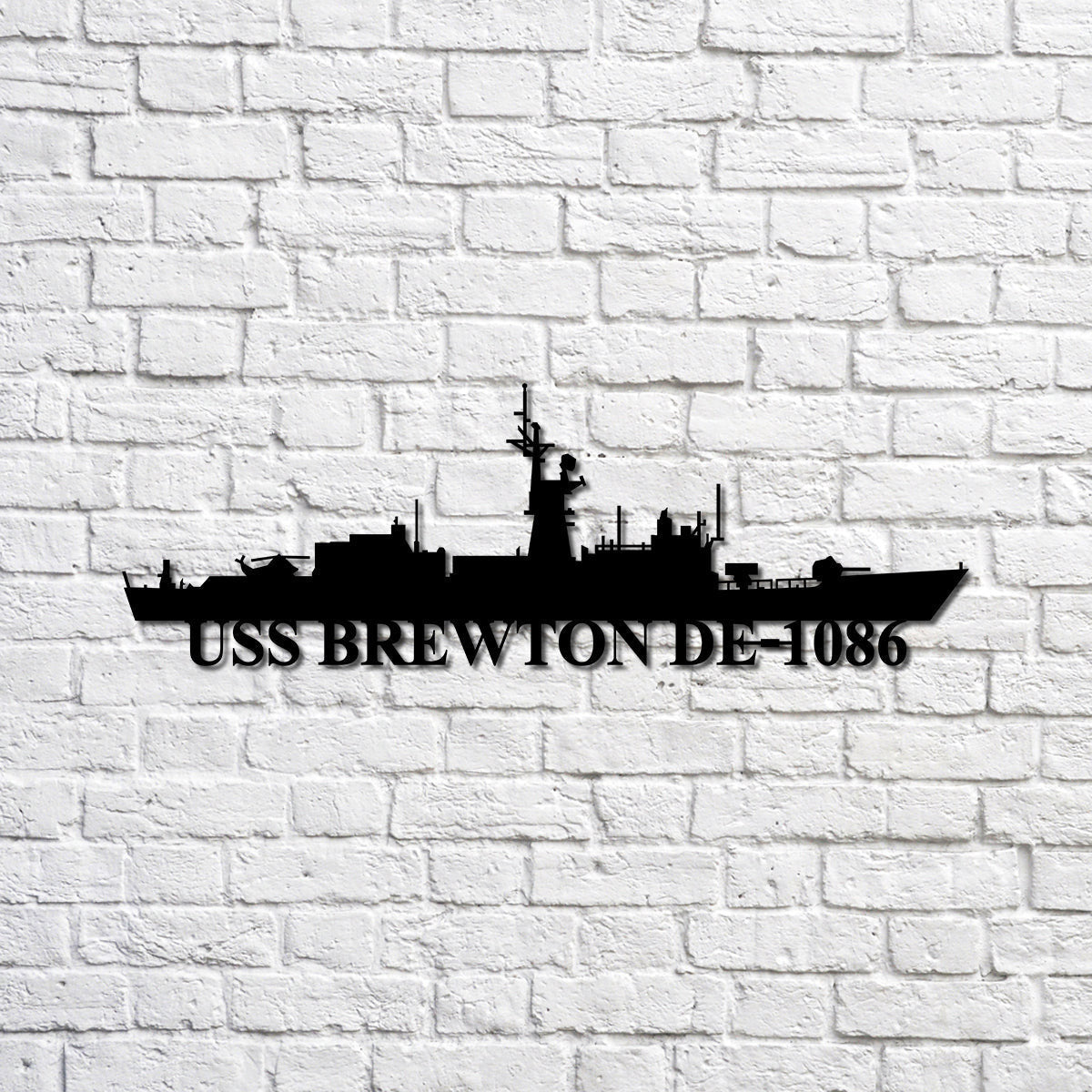 Uss Brewton De1086 Navy Ship Metal Sign, Memory Wall Metal Sign Gift For Navy Veteran, Navy Ships Silhouette Metal Sign Laser Cut Metal Signs Custom Gift Ideas