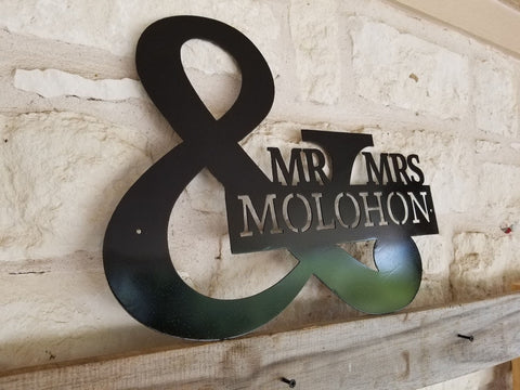 Wedding Gift, Custom Personalized, Mr And Mrs Name , Plasma Cut Steel Sign ,steel Art, Mr And Mrs Metal Sign, His And Hers, House Warming Laser Cut Metal Signs Custom Gift Ideas