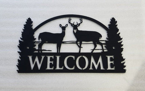 Welcome Deer Hunting Wild Animals Cut Metal Sign Laser Cut Metal Signs Custom Gift Ideas