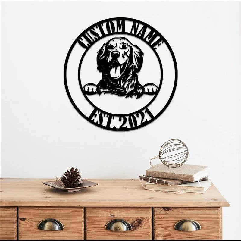 Personalized Golden Retriever Sign, Golden Retriever Dog Sign, Golden Retriever Gifts, Pet Name Sign, Gift For Pet Owner Laser Cut Metal Signs Custom Gift Ideas