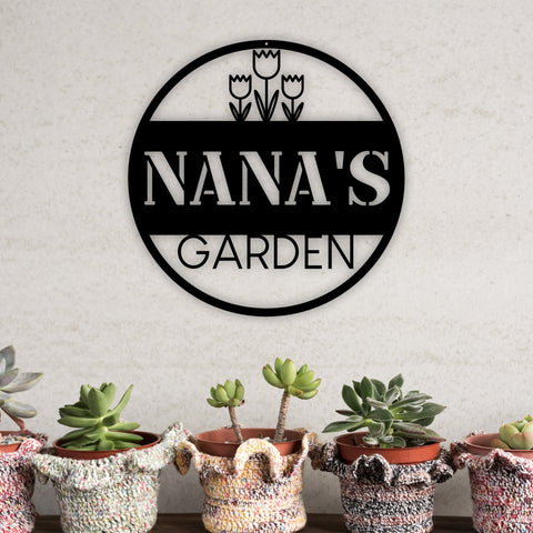 Personalized Garden Metal Sign, Nanas Garden,metal Sign For Garden, Personalized Garden Sign, Custom Garden Sign On Stake, Metal Garden Sign Laser Cut Metal Signs Custom Gift Ideas