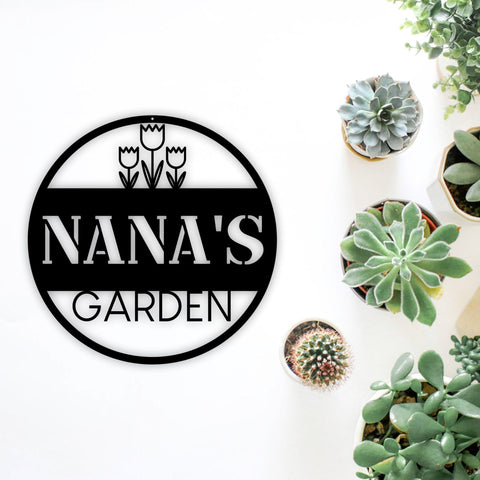 Personalized Garden Metal Sign, Nanas Garden,metal Sign For Garden, Personalized Garden Sign, Custom Garden Sign On Stake, Metal Garden Sign Laser Cut Metal Signs Custom Gift Ideas