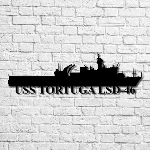 Uss Tortuga Lsd46 Navy Ship Metal Art, Gift For Navy Veteran, Navy Ships Silhouette Metal Art, Navy Home Decor Laser Cut Metal Signs Custom Gift Ideas