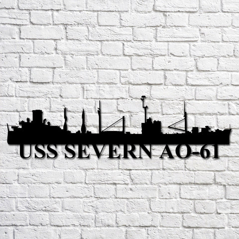 Uss Severn Ao61 Navy Ship Metal Art, Gift For Navy Veteran, Navy Ships Silhouette Metal Art, Navy Home Decor Laser Cut Metal Signs Custom Gift Ideas