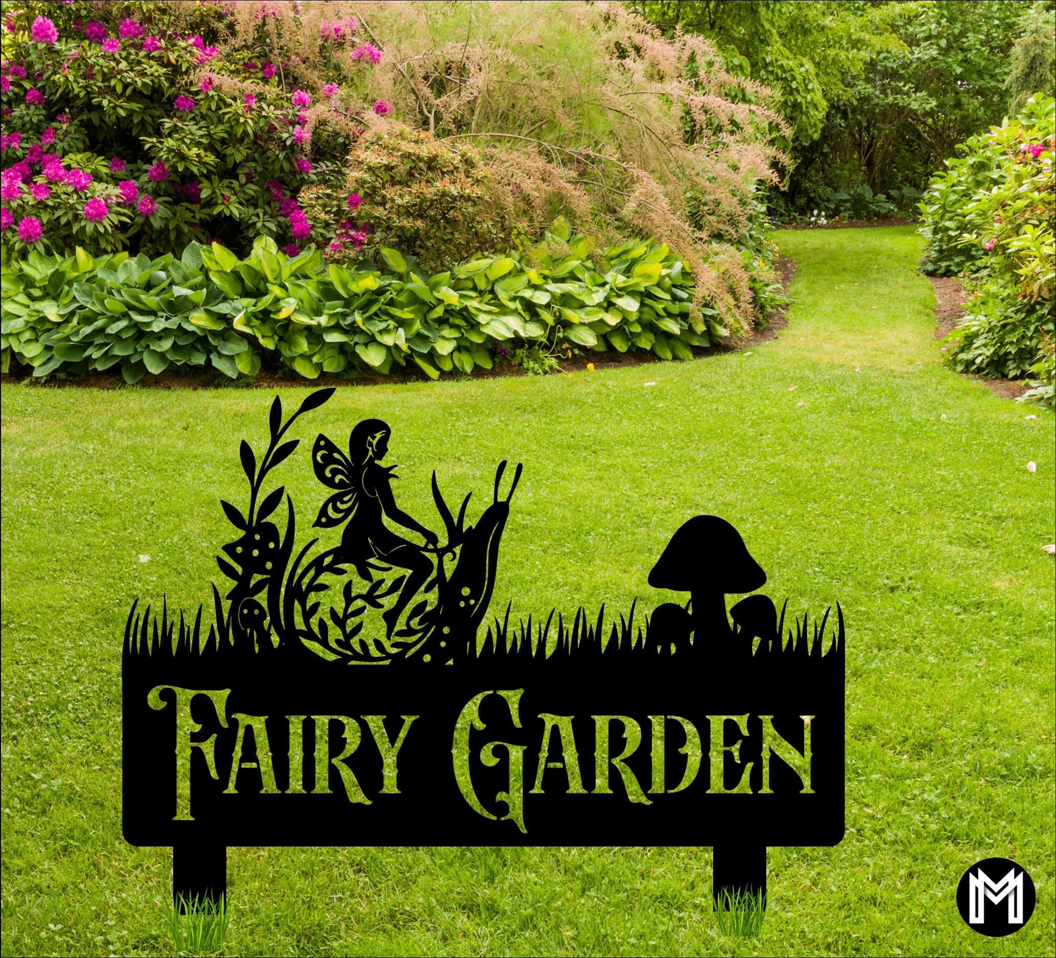 Fairy Garden Sign Post Metal Garden Sign, Cut Metal Sign, Wall Metal Art Laser Cut Metal Signs Custom Gift Ideas