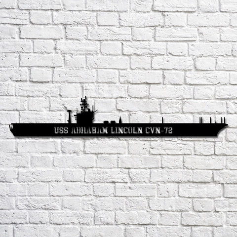 Uss Abraham Lincoln Cvn 72 Navy Ship Metal Art, Custom Us Navy Ship Cut Metal Sign, Gift For Navy Veteran, Navy Ships Silhouette Metal Art, Navy Home Decor Laser Cut Metal Signs Custom Gift Ideas