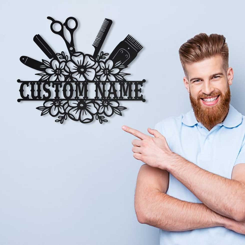 Personalized Hair Stylist Metal Sign Art, Custom Hair Stylist Monogram Metal Sign, Hair Stylist Gifts, Job Gift, Hair Salon Gift Laser Cut Metal Signs Custom Gift Ideas