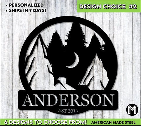 Custom Lodge Sign, Custom Cabin Sign, Personalized Gift, Housewarming Gift, Deer, Mountains Laser Cut Metal Signs Custom Gift Ideas