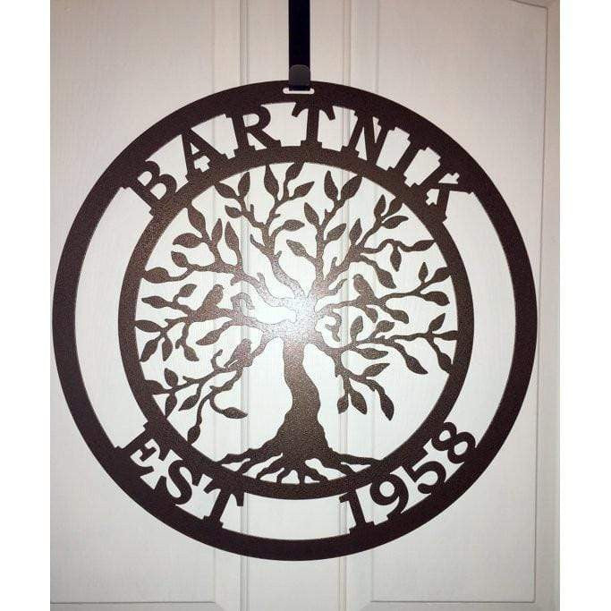 Olive Tree Of Life Family Established Sign, Cut Metal Sign, Metal Wall Art, Metal House Sign Laser Cut Metal Signs Custom Gift Ideas